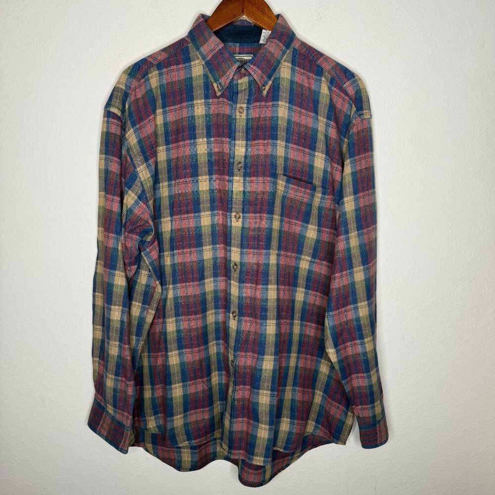 VTG 90's Halifax Outfitters button down plaid Shirt Sz XL‎